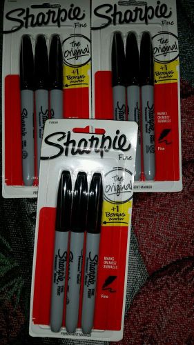(3) packs of Sharpie marker in BLACK -fine