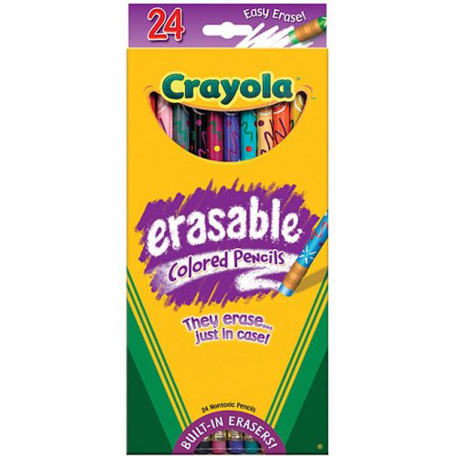 Crayola 24-color Erasable Colored Pencils (for Ages Six and Up) Brand New!
