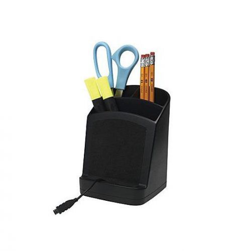 Pencil Pen Cup Desk Organizer with Universal Phone Charging Slot Dock Holder