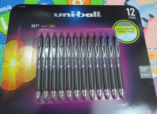 12 Uni-Ball Signo 207 Ballpoint Pens Micro Point 0.7 mm