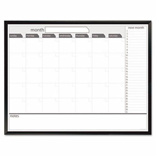 Magnetic Dry Erase Board, Black/White Calendar with Black Frame (BDU17346)