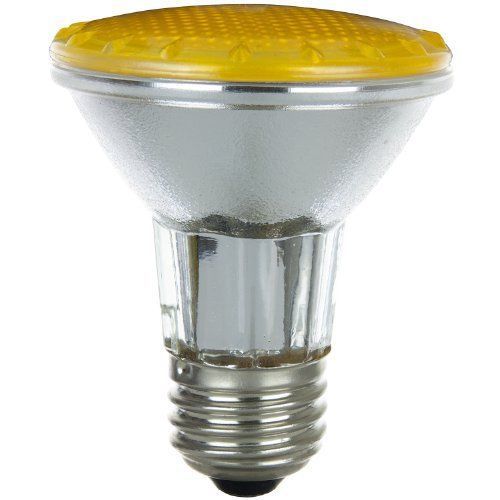 Sunlite 50par20/hal/fl/y 50-watt halogen par20 reflector bulb  yellow for sale