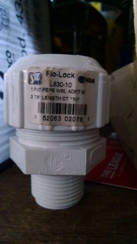 Flo Lock L830-10 1&#034; Male Adapter PVC PEPS WSL ADPT 2-7/8&#034;L Pipe Coupling NDS NEW