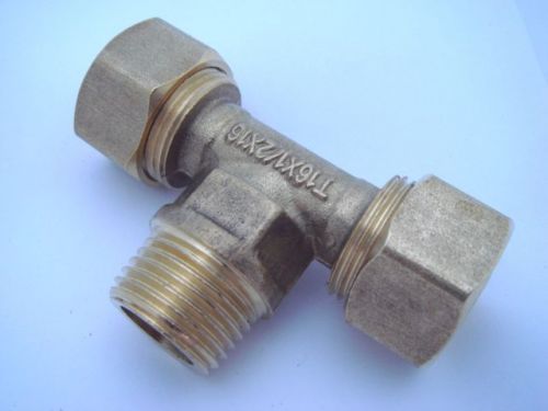 1/2&#034; 1216 size  tee fitting  with 1/2&#034; male npt  for gasflex pipe  (pack x 6) for sale