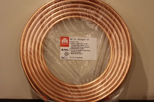 50 Ft.  5/8&#034; Coil Copper Refrigeration Tube, Mueller #D10050
