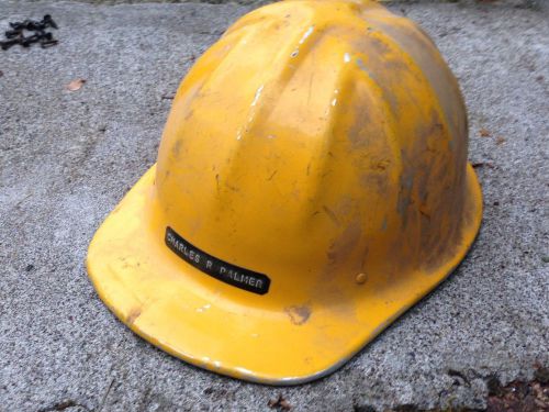 Classic / vintage mcdonald mine safety yellow aluminum hard hat helmet, usa for sale