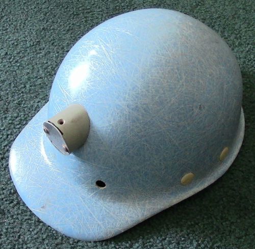 Vintage Blue Fibre-Metal ANSI Z89.1-1969 Superglas Miners Helmet - L-1 Bracket