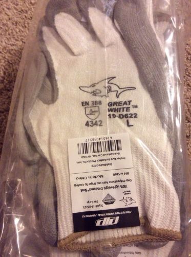 Lot Of 12 PIP 19-D622-L GREAT-WHITE DYNEEMA CUT-RESISTANT GLOVES LARGE NEW