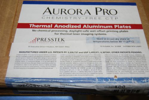100 Aurora CTP PRESSTEK Dimension Plates  18 1/16&#034;&#034; x 11&#034;