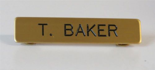 Personalized Engraved Brushed Brass Municipal Employee and Military Name Badge