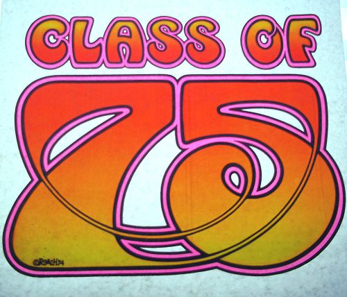 Class Of 75 Vintage 70&#039;s Roach T-Shirt transfer Iron on