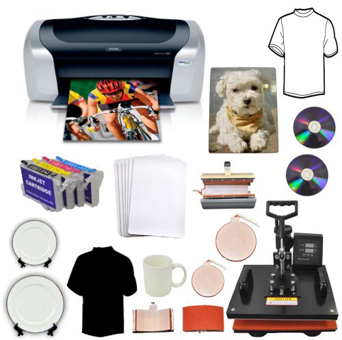 8in1heat transfer press,epson printer c88,refill cartridg,t-shirts,mug,hat,plate for sale
