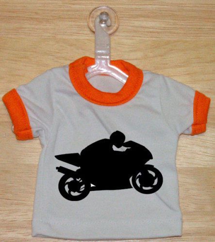 Superbike mini t-shirt with hanger (orange) for sale
