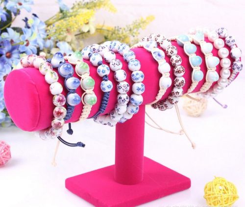 Jewelry Hard Display Stand Holder Bracelet Chain Bangle Watch T-bar Rose Rack