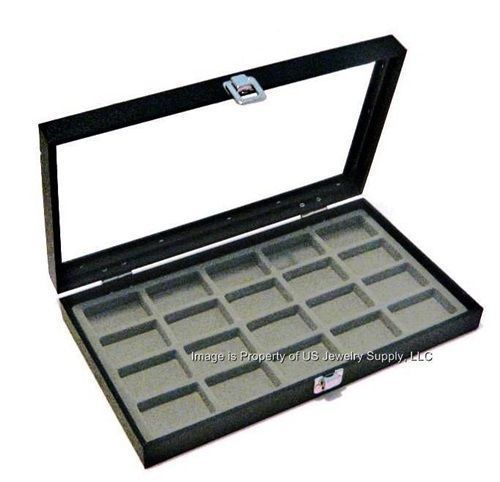 1 Glass Top Grey Zippo Lighter Collectors Display Box Case