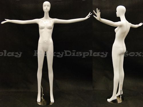 Female Fiberglass Mannequin High Glossy White Abstract Fashion Style #MZ-IVY1