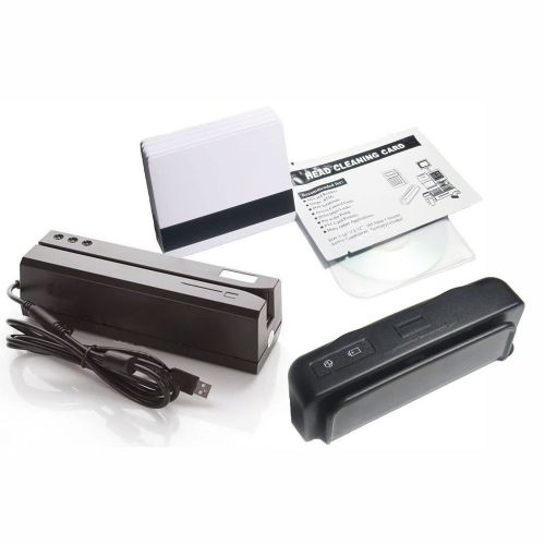 COMBO PACKAGE Portable Credit Card Reader &amp; Writer Encoder Swipe Scan Set USB