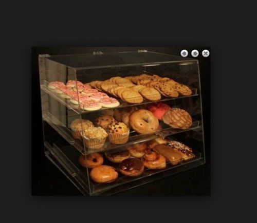 acrylic pastry stand-bakery display case  with 3 trays