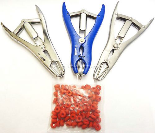 YNR Elastrator Castrating Pliers Rubber Ring Applicator Pewter Steel Plastic New