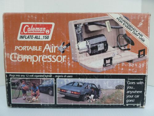 Vintage Coleman 150 Portable Air Compressor Inflate All Travel Camping Emergency