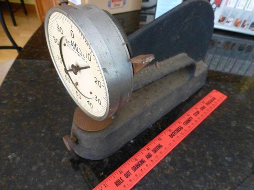 vintage bc ames co indicator gauge ? heavy cast iron base Waltham Mass USA .001&#034;