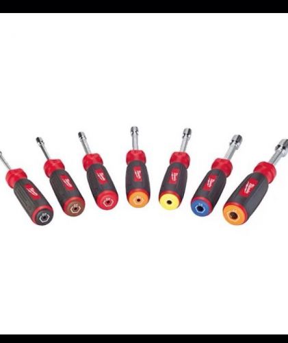 Milwaukee 48-22-2517 7 PC Magnetic HollowCore Metric Nut Driver Set New