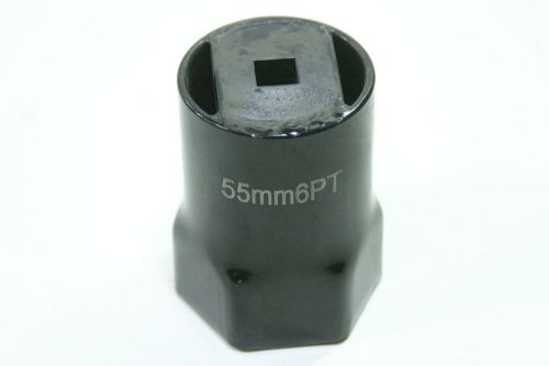 55mm Wheel Bearing Lock Nut Socket 6 PT 1/2 Drive Black