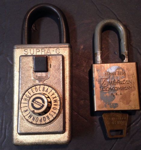 VINTAGE American Lock Company Padlock &amp; Supra-C Combination Lock Lot