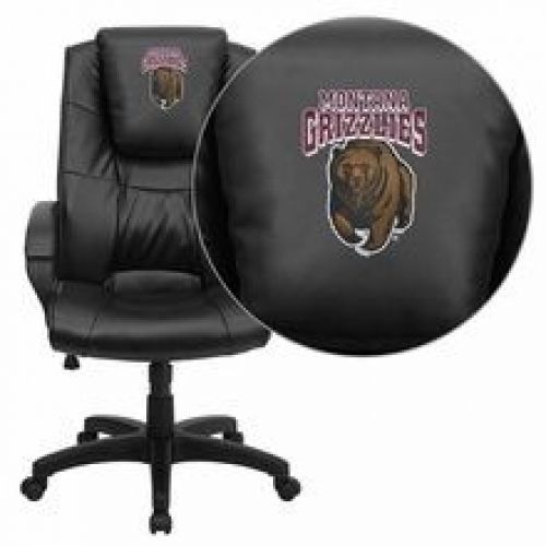 Flash Furniture GO-5301BSPEC-BK-LEA-40018-EMB-GG Montana Grizzlies Embroidered B
