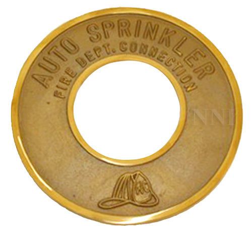 Fdc fire department connection, brass round wall plate 4&#034;ips x 10&#034;od for sale