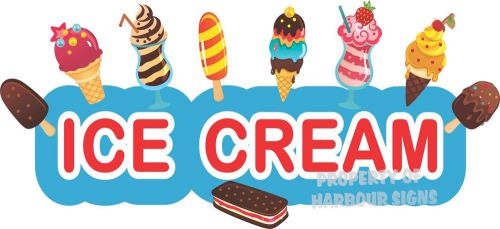 Ice Cream Decal 24&#034; Cart Stand Concession Food Truck Restaurant Vinyl Sign