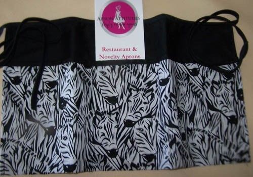Three Pocket Waist Apron,can you see the zebra?,holds cell phones,spatulas ect