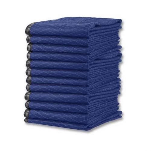 Deluxe moving blankets - (12 heavy duty) microfiber moving pads - 65 lbs./dozen for sale