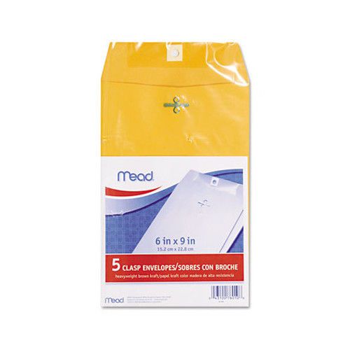 Mead Clasp Envelope, 6 X 9, 24Lb, Kraft, 5/Pack Set of 2