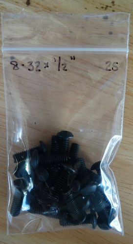 Button head socket cap screw / alloy steel / black oxide / #8-32 x 1/2&#034; / 25 pkg for sale
