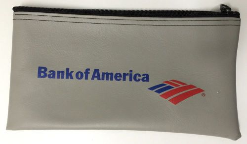 Bank of America Deposit PouchBag w/ Zipper Gray BofA Zippered for Cash &amp; Coin