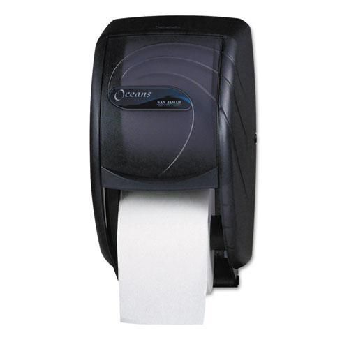 New san jamar r3590tbk duett toilet tissue dispenser, 7 1/2 x 7 x 12 3/4, black for sale