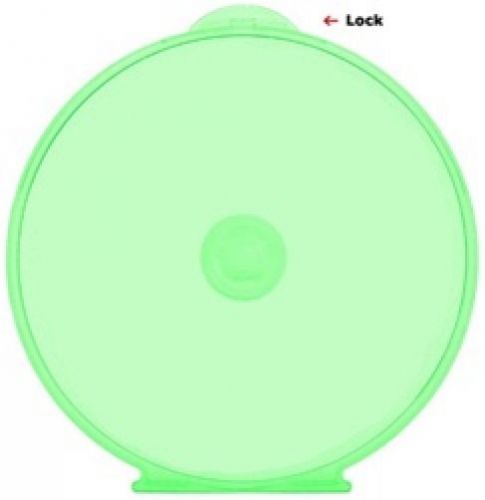 25 Green Color Round ClamShell CD DVD Case, Clam Shells with Lock