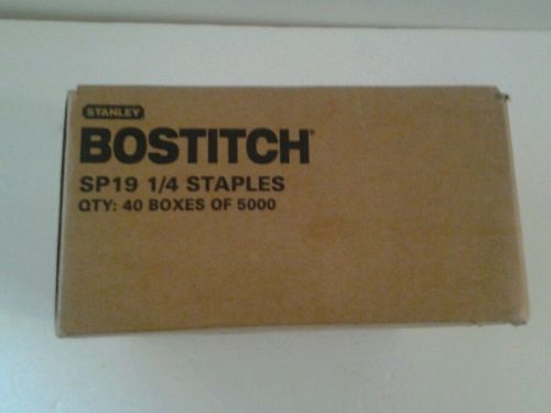 Stanley BOSTITCH Staples  1/4&#034; 40 Boxes of 5000 New