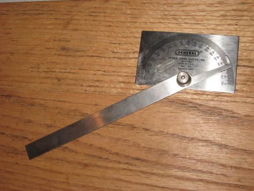 General Tools MFG Stainless Steel Protractor No.17, USA