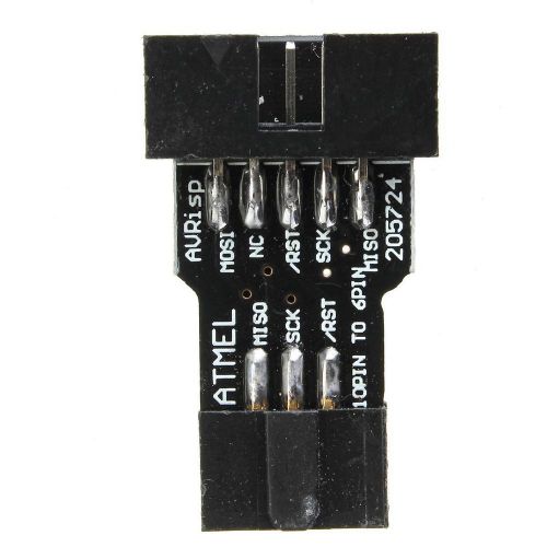 Practical USBASP AVR Programmer 10 Pin to 6 Pin Converter KK2.0 KK2.1 Black