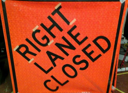 Right lane closed traffic control sign
