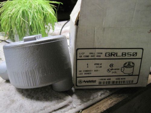 APPLETON GRLB50 1/2&#034; MALL IRON GR COND OUTLET BOX
