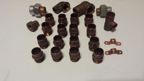 Lot of 16 nos copper pressure fittings- 3/4&#034; male adapters  ftg x mip + 8 others for sale