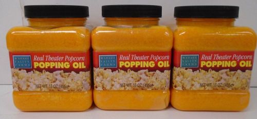 3 PACK Wabash Valley Farms Real Theater Popcorn Popping Oil, 16-Ounce Jars