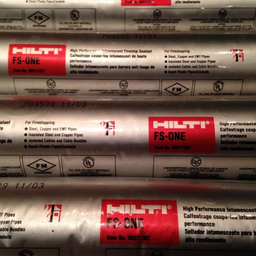 8 Tubes of Hilti FS-ONE HIGH PERFORMANCE INTUMESCENT FIRESTOP SEALANT Expired