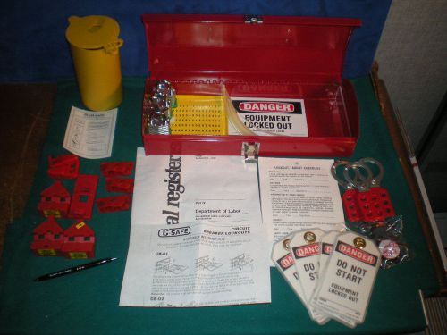 Lab Safety LOCKOUT TAGOUT industrial business Kit LOCKS, TAGS, FORMS, TIES, etc