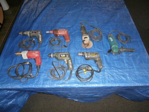 7 different power tools--hammer drill--screw gun--grinders--drills for sale