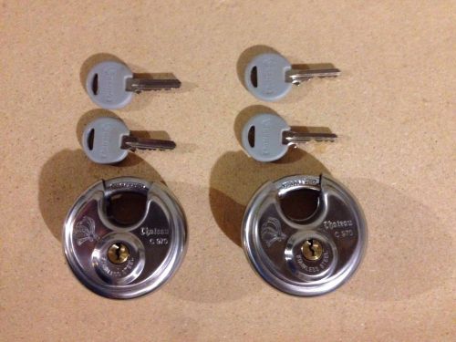 2 Chateau C970 SECURITY STAINLESS Padlocks 6 Pin Tumbler, matched keys