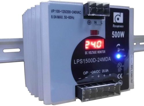 REIGNPOWER LPS1500D-24MDA 24V 21A Din Rail Power Supply Voltage Monitor Display